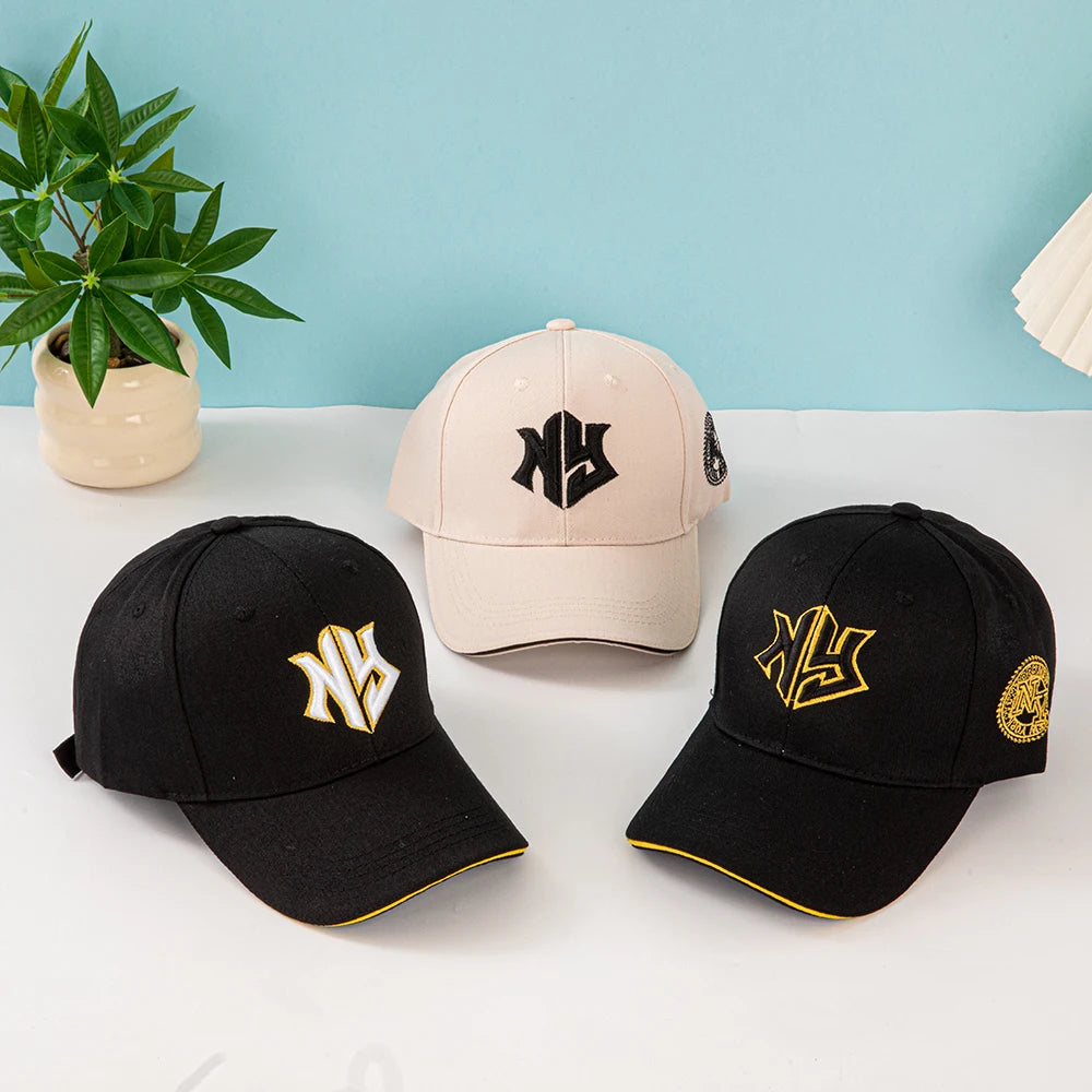 1 Baseballkappe Unisex mit gesticktem New York Logo und Sternen – Leichte Kappe, dehnbar mit verstellbarer Schnalle für Outdoor-Aktivitäten