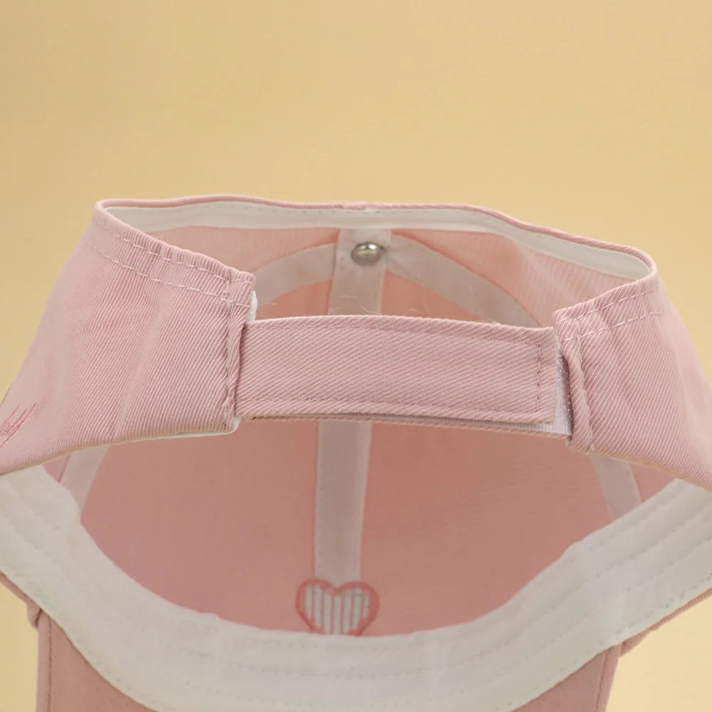 Casquettes de Baseball pour Enfants Garçons Filles Chapeau de Soleil Cœur Creux Amour Chapeaux à Queue de Cheval Haute Casquettes de Baseball Réglables pour Enfants de 4 à 12 Ans