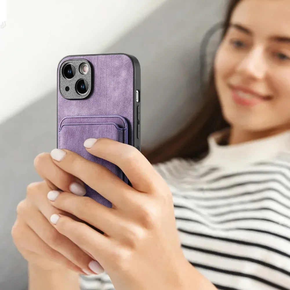 Vintage-Lederhülle mit abnehmbarem magnetischem Kartenhalter für iPhone 17 Air 16e 16 Pro Max 15 14 Plus 13 12 11
