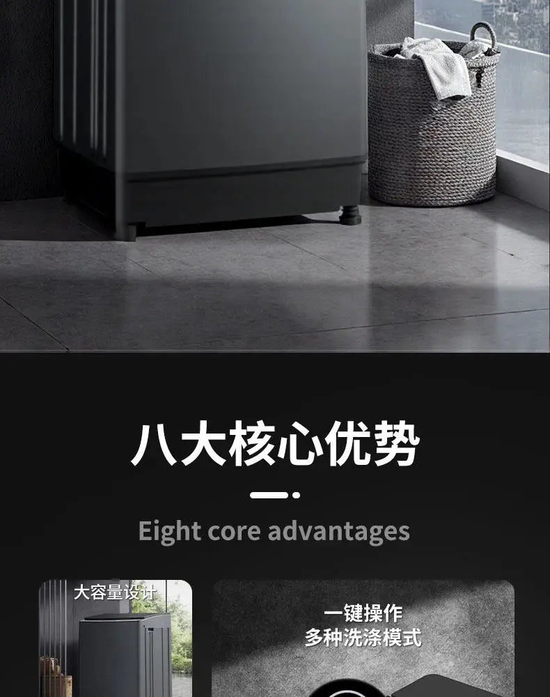10KG 15KG Compact Top Loading Washer Dryer Fully Automatic Small Household Dormitory Apartment Washing Machine