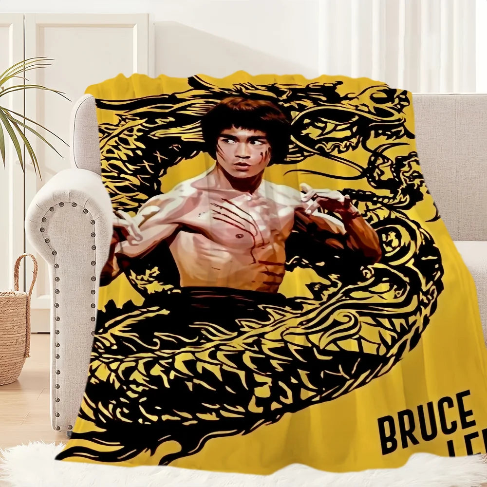 Couverture polaire Bruce Lee Kung Fu, tapis de sieste pour canapé, salon, bureau, chambre à coucher, cadeaux d'anniversaire pour enfants, voyage, maison