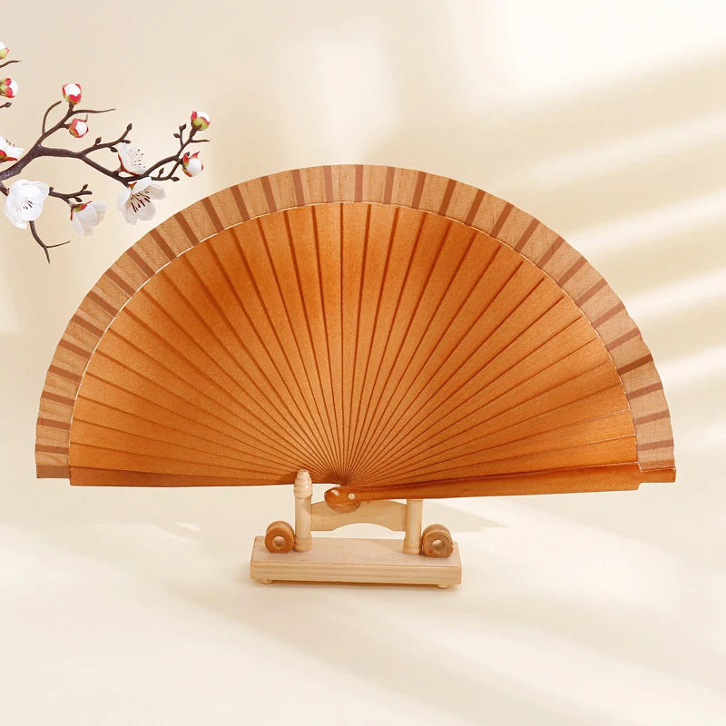 1PC Plain Wood Folding Hand Held Fans Solid Color Spanish Dance Performance Wooden Fans Wedding Hand-Painted Ornament Gift