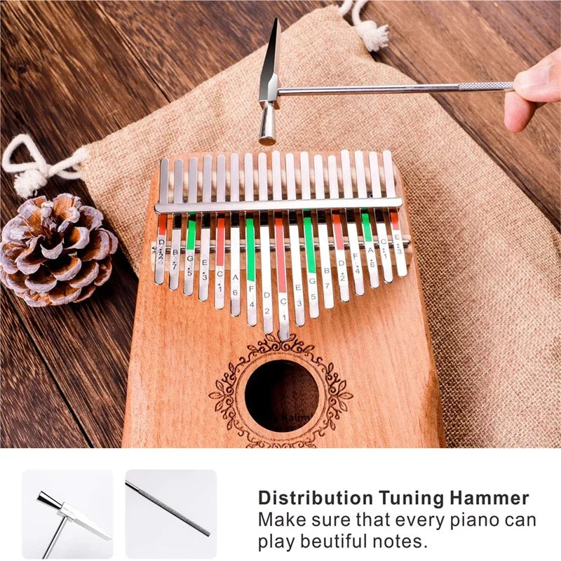 Kalimba Musikinstrument Daumenklavier 17 Tasten Mahagoni Holz Fingerklavier Kombinationsgeschenke für Kinder Tragbares Mbira Fingerklavier