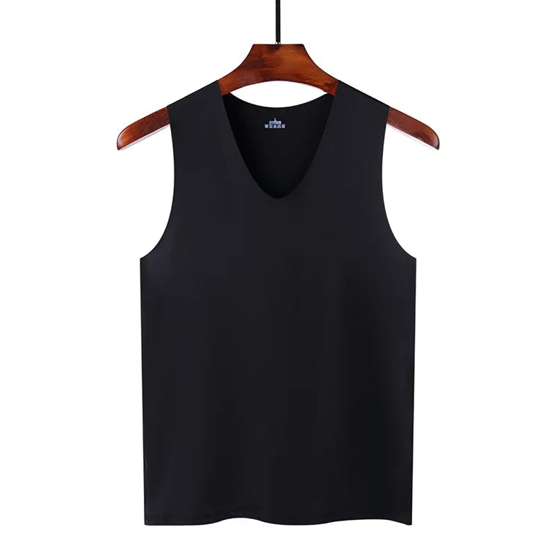 Lot de 3 slips pour homme en soie, débardeur, singlet de musculation de haute qualité, gilet sans manches ajusté, gaine amincissante, taille 5XL