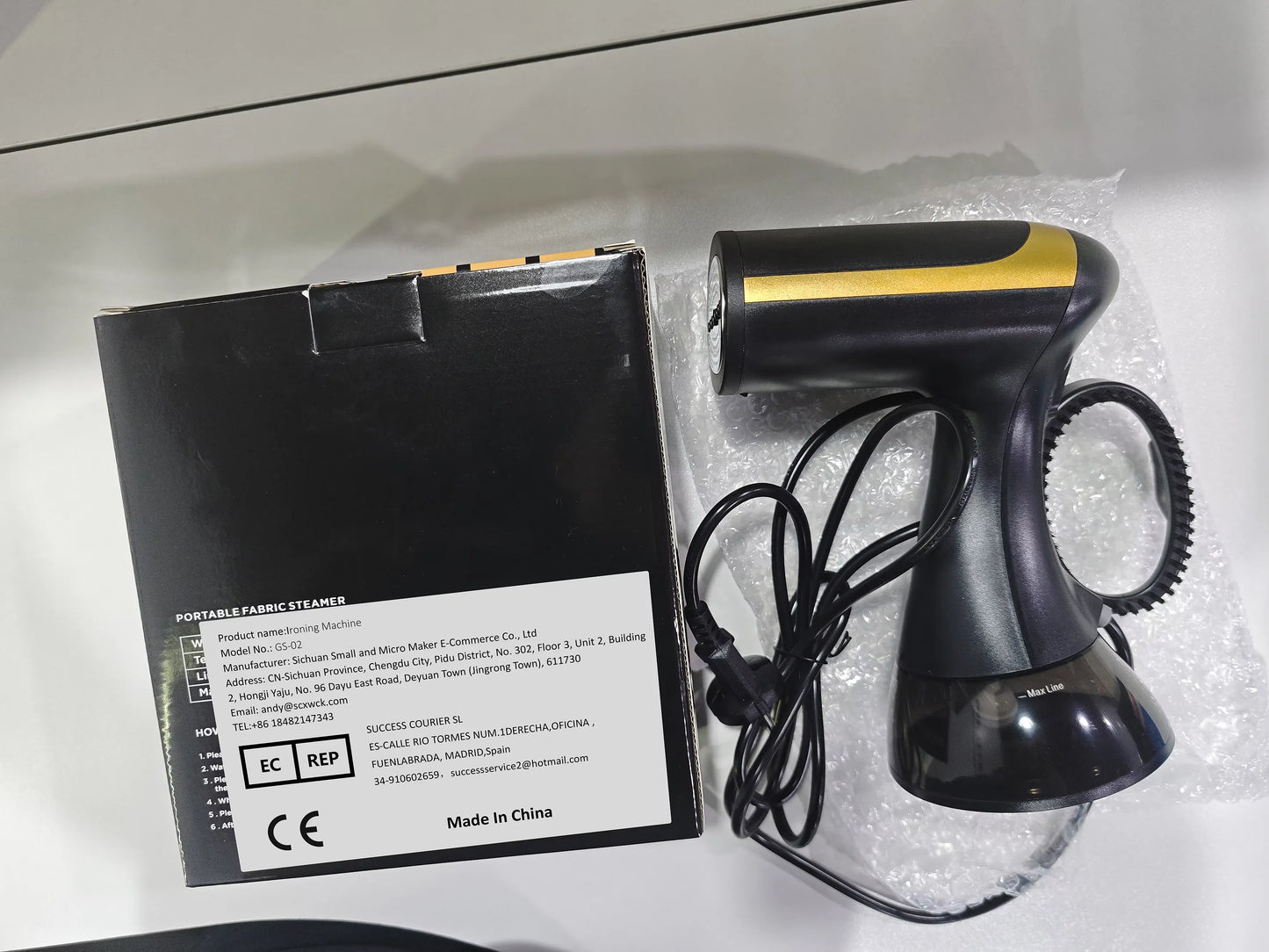 HOMEFISH Machine à repasser portable 1500W, fer à vapeur à main pour usage domestique, petite machine à repasser suspendue à sec et humide pour l'entretien des tissus
