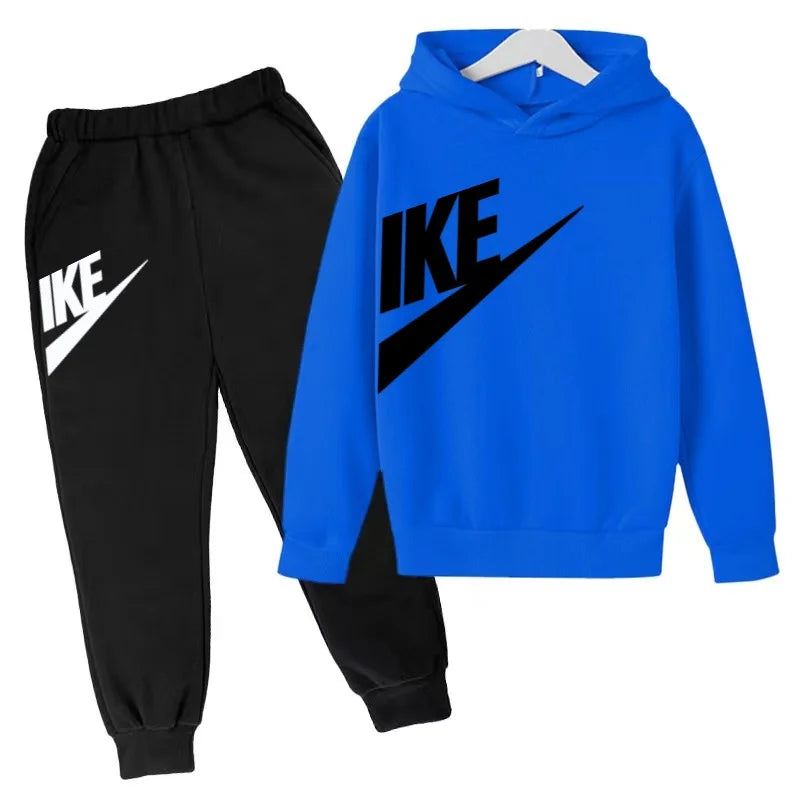 Children 3-12 Years Old Autumn Winter Hoodie Long-sleeved Boys Sweatshirt Girls Toddler Sports Coat Top+Pants Stylish Casual Set