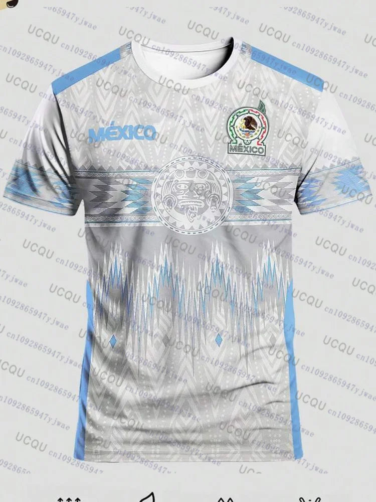 Maillot de Foot Mexique Homme Femme Jeunesse Décontracté Sportif Respirant Haut de Sport pour Compétition Entraînement Automne Quotidien
