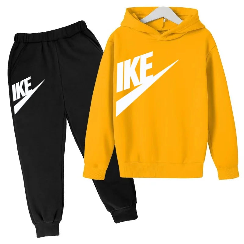 Children 3-12 Years Old Autumn Winter Hoodie Long-sleeved Boys Sweatshirt Girls Toddler Sports Coat Top+Pants Stylish Casual Set
