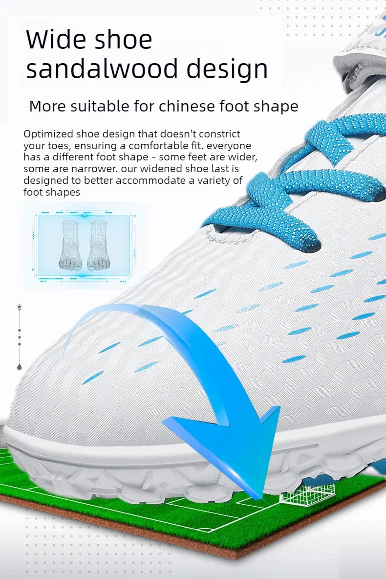 Nouvelles Chaussures de football pour enfants, Chaussures d'entraînement de football d'extérieur pour garçons et filles, Crampons de football à scratch, Baskets de futsal 28-39