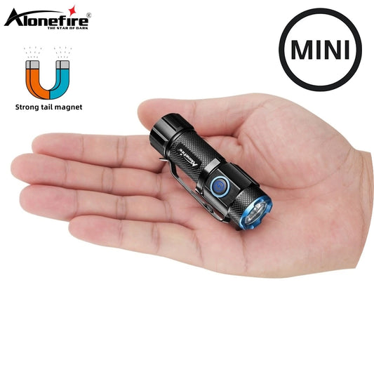Mini-Taschenlampe, Hochleistungs-LED, Handlampe, USB wiederaufladbar, Taschenlampe, Outdoor, Wandern, Reisen, Zuhause, Magnet-Arbeitsleuchte, Geschenk, kleine Taschenlampe