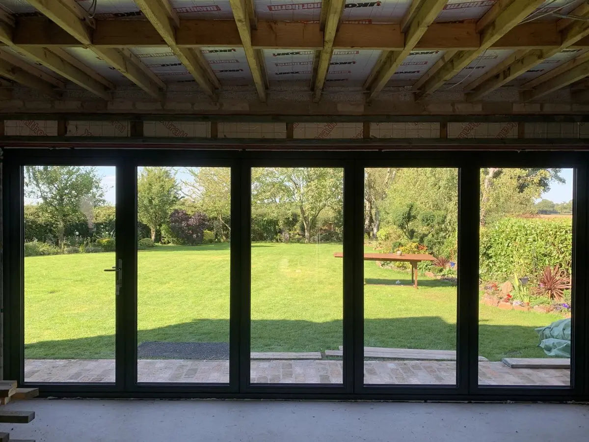 Home Bi Folding Door Patio Exterior Panoramic Accordion Folding Door Residential Aluminium Thermal Break Double Glass Doors