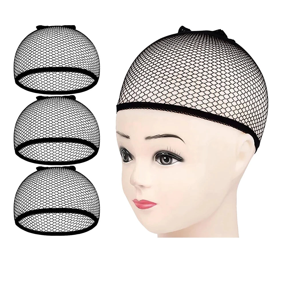 1/3/5 PCS Black Wig Net Caps Durable Elastic Mesh Head Cover Fishnet Hat Close End Hair Styling Accessories for Men and Women