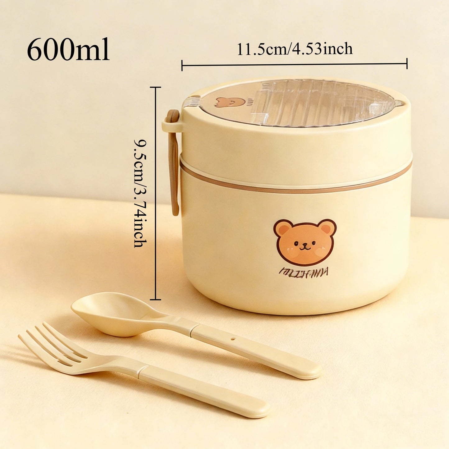 Tragbarer, auslaufsicherer isolierter 316-Edelstahl-Lunchbehälter mit Klapplöffel, Thermo-Brotdose für Kinder und Studenten, beheizbar