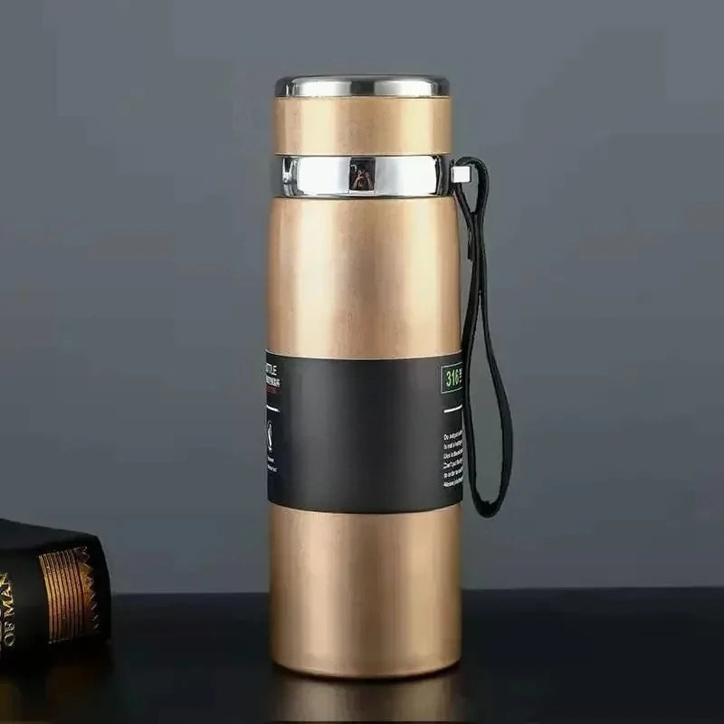 1000ml Thermosflasche Thermoskanne Vakuumflasche Doppelwandiger Edelstahl Kaffee Tee Isolierbecher Auslaufsicher für Büro