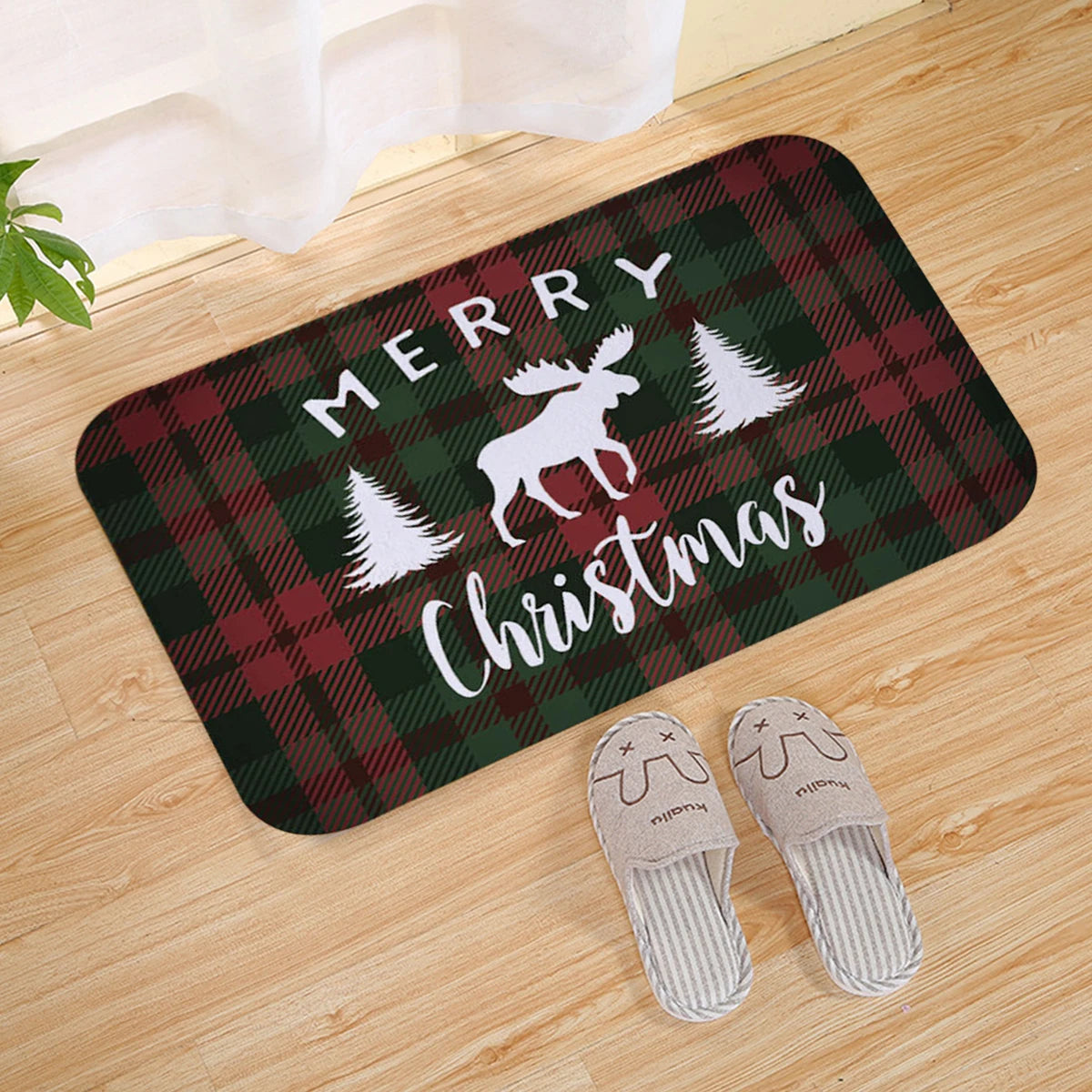 Weihnachts-Fußmatte Weihnachtsmann Outdoor-Teppich Frohe Weihnachten Dekorationen für Zuhause 2025 Navidad Weihnachtsornament Neujahr 2026
