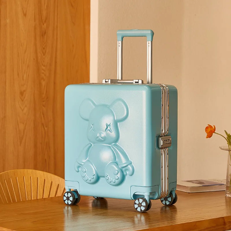Nouvelle valise trolley universelle à roulettes 18 pouces 2024, sac de maquillage cabine pour hommes et femmes