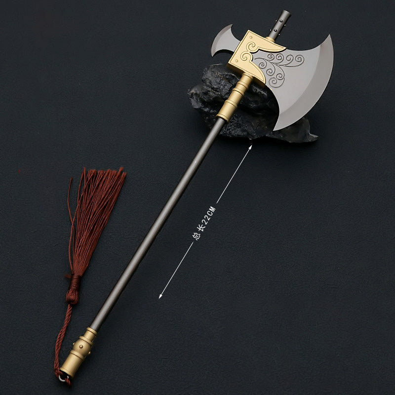1 Real Water Margin Movies Periphery Weapons The Urgent Vanguard Axe 22cm Uncut Knife Metal Model Ax Cosplay Ax Gift Boys' Toys