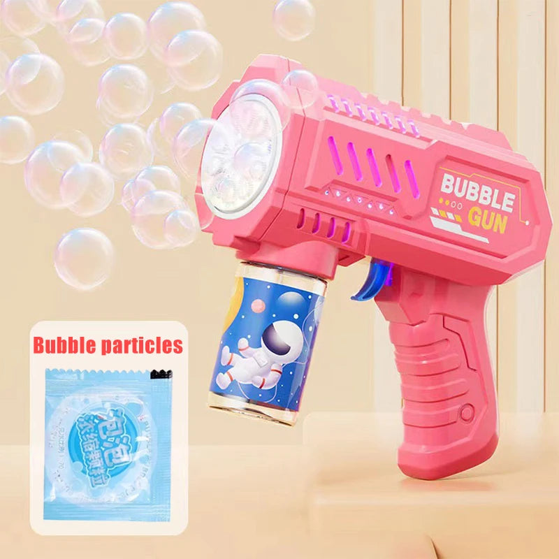 Vollautomatische Blasenpistole Raketen-Blasenmaschine Automatischer Gebläse mit Blasenflüssigkeit Spielzeug für Kinder Strand Outdoor-Blasengeschenke