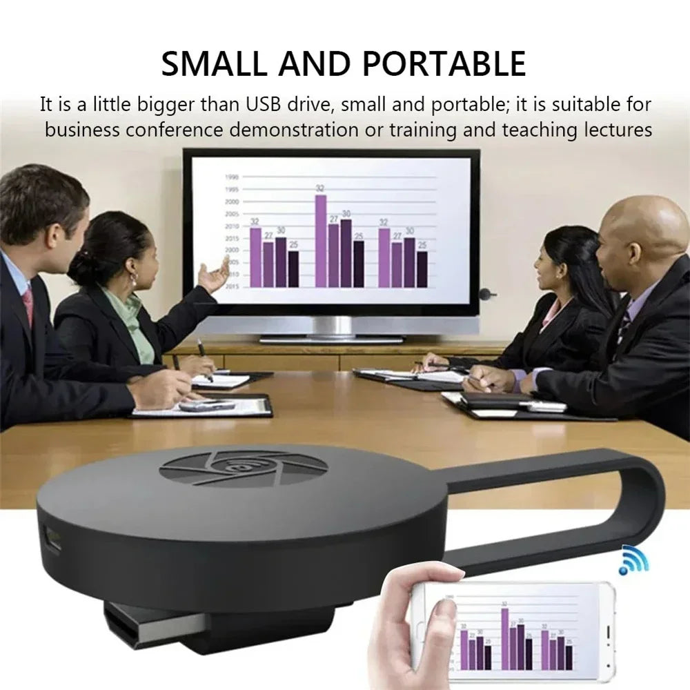 Portable 1080P HD TV Stick Video Receiver Display Screen Samll WiFi Dongle Adapter for Android/iOS Smart TV Box Miracast Chrome