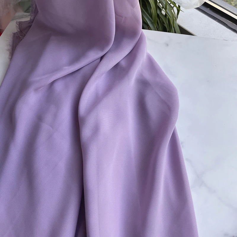 Chiffon fabric for dresses, dresses, skirts, shirts, clothing, decorations and DIY sewing projects, pink and purple