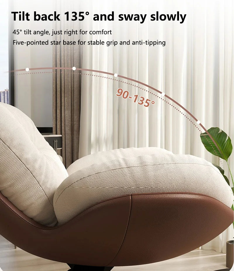 Luxuriöser Wohnzimmer Sessel Weich Liegender Relaxsessel für Zuhause Höhenverstellbar Moderner Schlafzimmer Drehstuhl Sofasessel Möbel