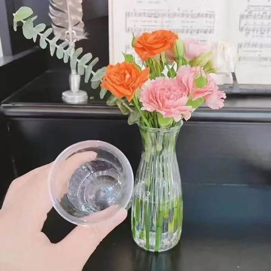 1Pcs Imitation Crystal Vase Transparent Creative Anti Drop Plastic Vase Durable Clear Flower Pot Modern Home Decoration Vases