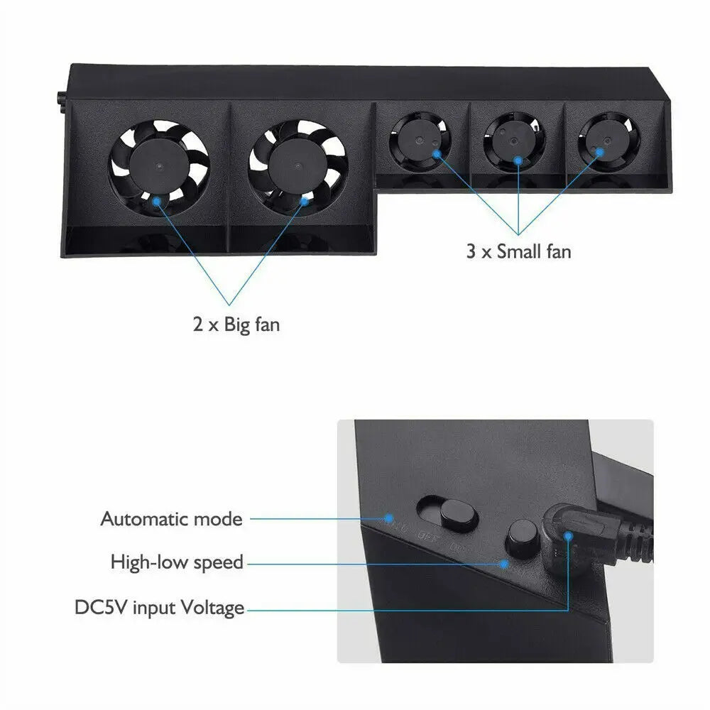 Ventilateur de refroidissement Refroidisseur DC 5V pour console de jeu Sony PS4 Pro Slim Playstation Play Station PS 4 Réfrigérateur USB Ventilateur Portable