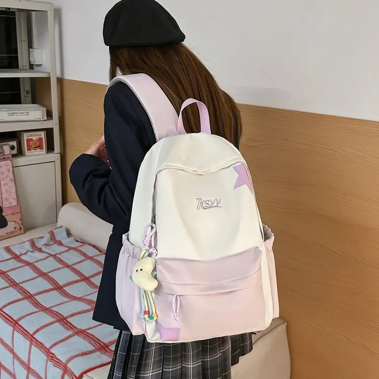 Nouveau Sac à Dos de Collège Imperméable pour Femme, Grande Capacité, Sacs d'École Tendance pour Ordinateur Portable, Joli Sac de Voyage pour Fille, Cool