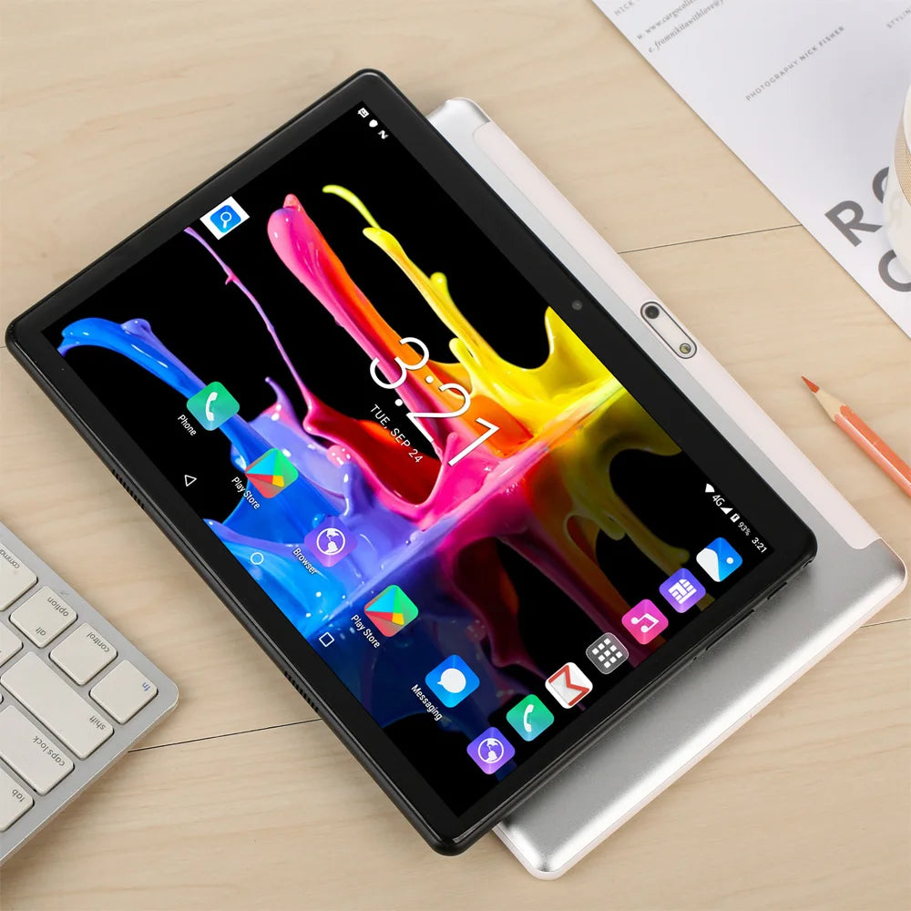 Tablette PC 10,1 Pouces Octa Core Version Globale 4Go RAM 64Go ROM Google Play Double Appareil Photo Double SIM Appel Téléphonique Bluetooth Wifi