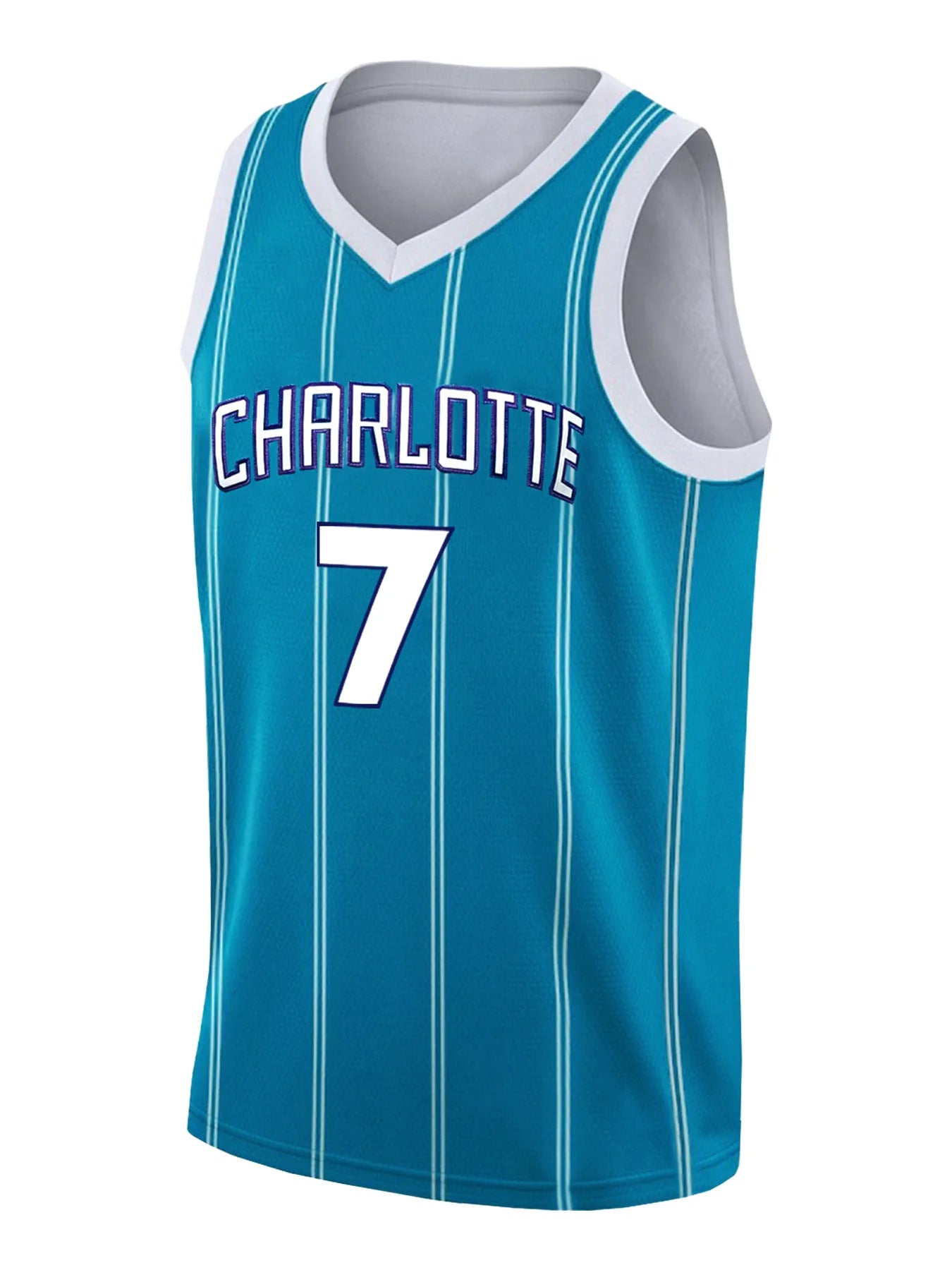 Maillot de basket-ball bleu lune #7 pour homme – Sans manches, respirant avec broderie de lettres contrastées, décontracté, tenue de sport