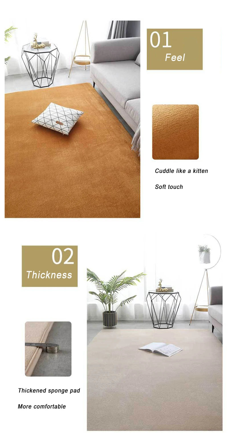 VIKAMA Tapis Moderne en Velours de Corail Doux Antidérapant pour Salon Chambre Grand Tapis de Jeu pour Enfants Tapis de Sol pour la Décoration Intérieure