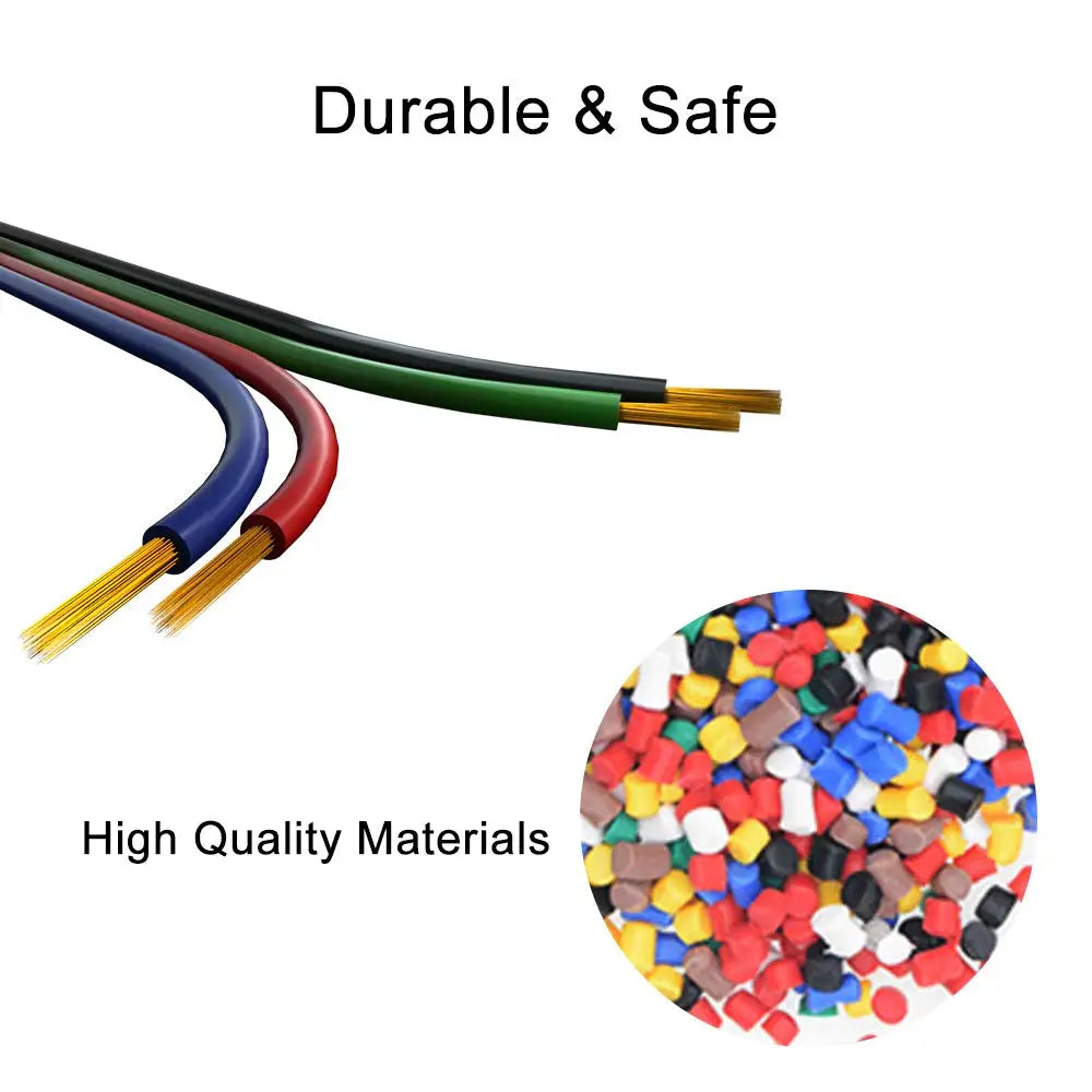 DC 12V 4Pin Extension Power Cable 5m 10m 20m 50m LED Connect Wire Tinned Copper Electrical Cord For SMD2835 5050 LED Strip Light