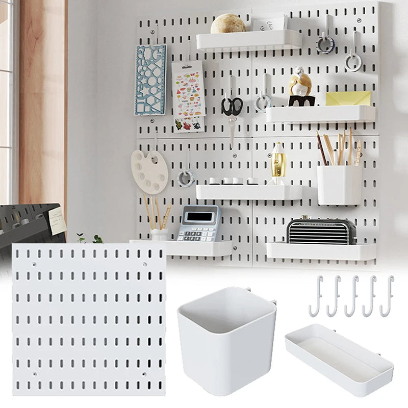Wall Shelf Pegboard Display DIY Pegboard Kit Hole Board For Wall Panels Home Decor Hanging Shelf Decoration
