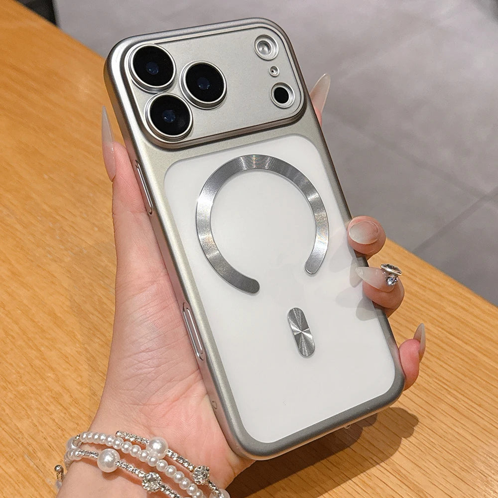 Luxuriöses mattes durchscheinendes Magnetgehäuse für iPhone 17 Pro Max 17Pro 17 Air mit kabelloser MagSafe-Ladefunktion und Kameraschutz