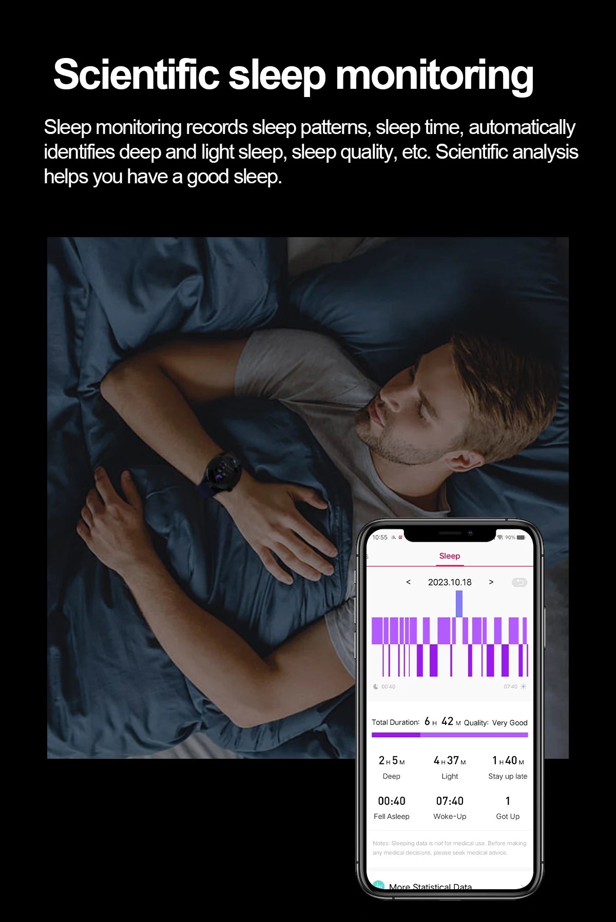 Montre Intelligente de Soins Infirmiers 2025 Montre connectée Santé, oxygène sanguin, lipides sanguins, acide urique, ECG+PPG, température corporelle, appel Bluetooth