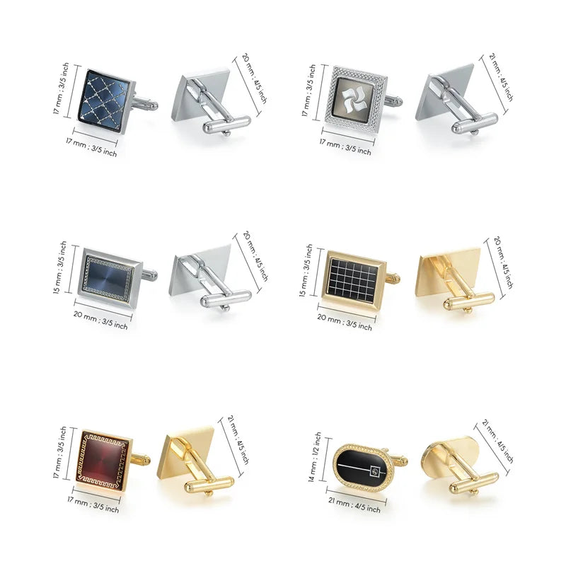 Herrenhemd Manschettenknöpfe Kupfer Manschettenknöpfe für Herren Luxus Hochzeit Gäste Geschenke Rund Quadrat Mode Schmuck Herren Manschetten Glieder Krawattenklammer