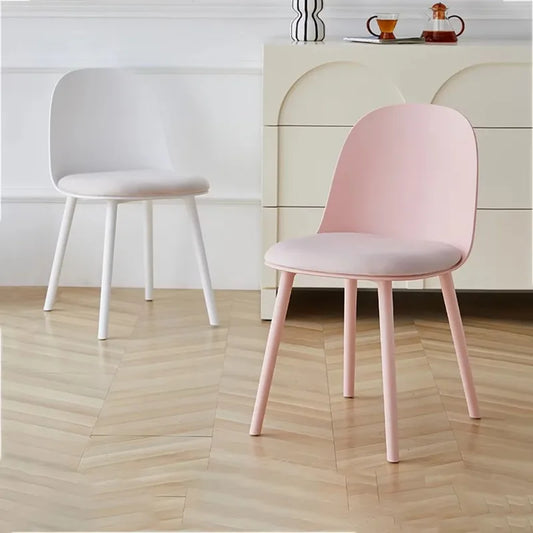 Set Of 4 Aesthetic Dining Chairs Plastic Comfortable Modern Living Room Dining Chairs Ergonomic Bedroom Chaises Home Furniture