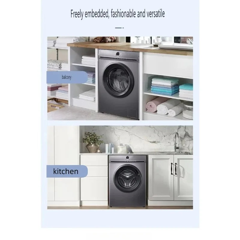 10KG Household Washer And Dryer Combo 2-in-1 Compact Washing Machine for Home Use