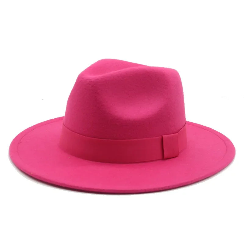 Chapeau Fedora Femme Chapeaux d'hiver pour femmes Bande de ruban Chapeau homme Large bord Classique Beige Mariage Eglise Chapeau melon Nouvelle casquette chapeau femme