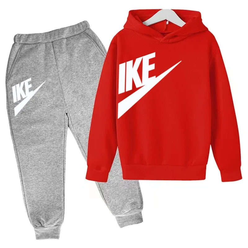 Children 3-12 Years Old Autumn Winter Hoodie Long-sleeved Boys Sweatshirt Girls Toddler Sports Coat Top+Pants Stylish Casual Set