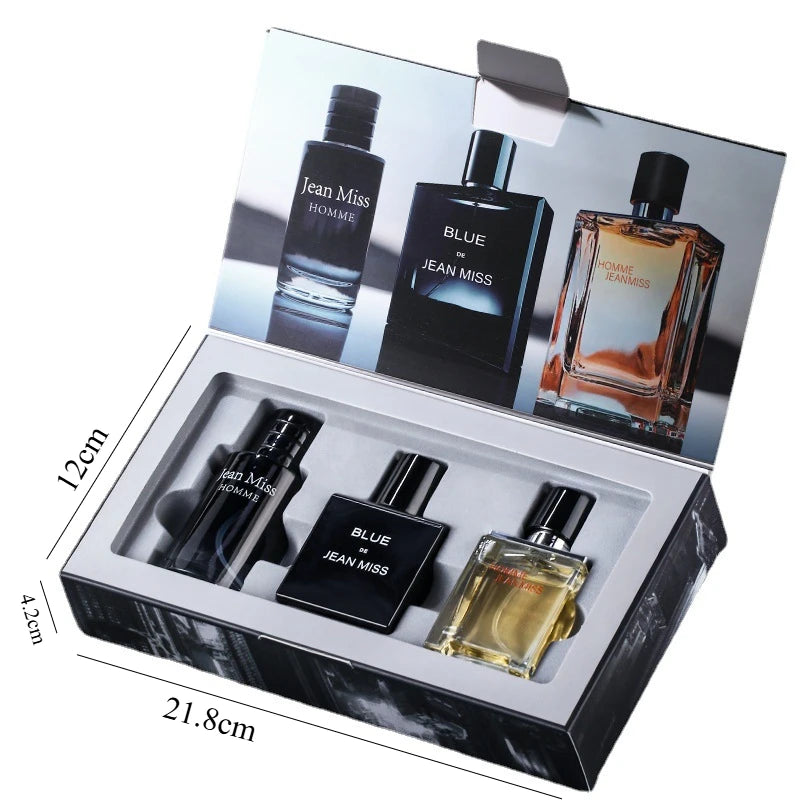 Wild Herren Parfüm Geschenkset 3*30ml Lang Anhaltendes Cologne für Männer Maskuliner Duft Eau De Toilette Kit Herren Tägliches Körperspray Box