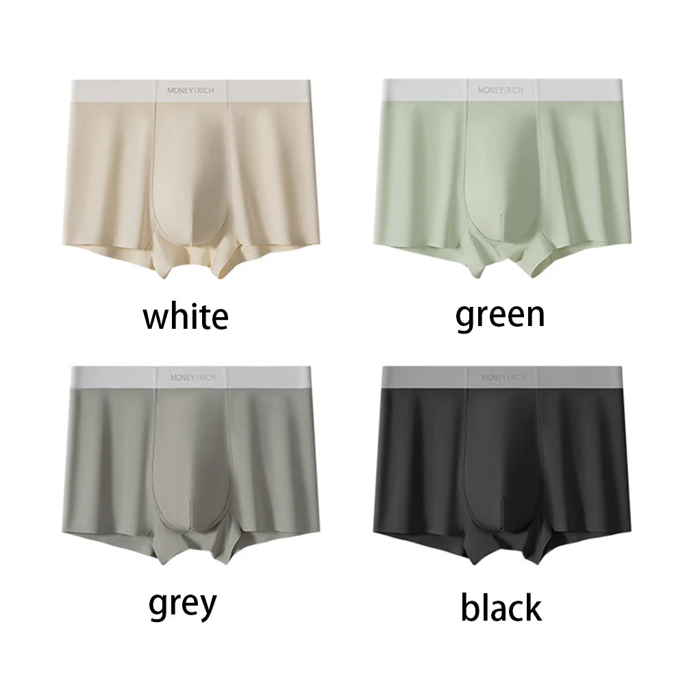 Herren 4er-Pack Feuchtigkeitsableitende, schnelltrocknende, nahtlose, antibakterielle Boxershorts mit hoher Elastizität, rutschfeste Sportunterwäsche