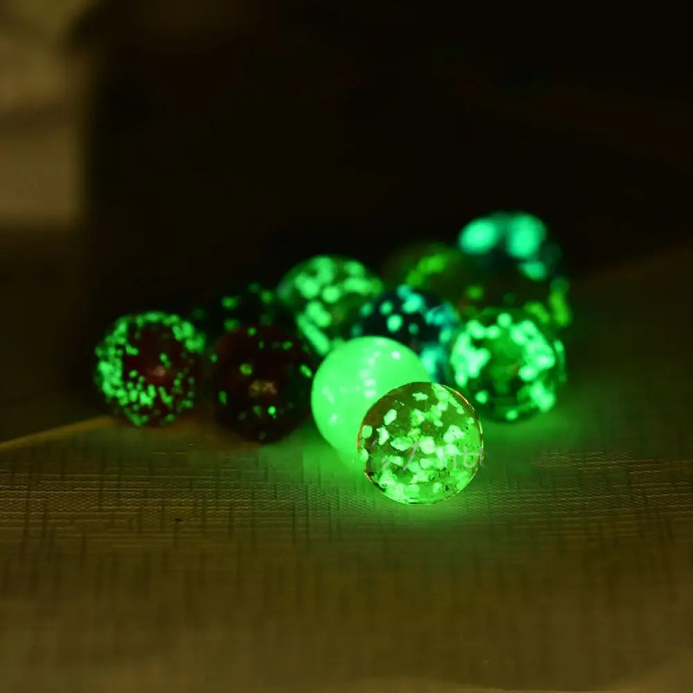 10 pièces/paquet Billes en verre lumineuses dans l'obscurité Billes en verre non poreuses Bille en verre pour aquarium 10 pièces/paquet 16 mm