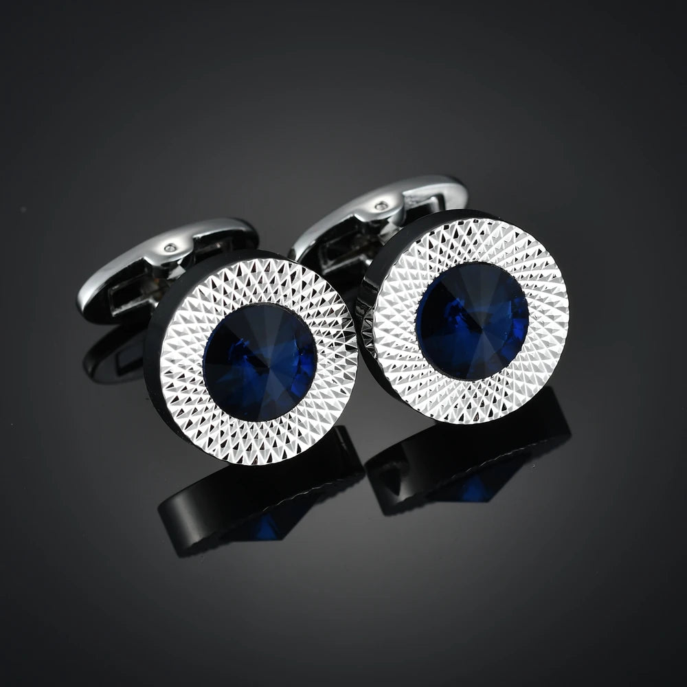 Quality Gems Craft Manschettenknöpfe Blumenmuster Golden Horse Muster Stoff Französische Ovale Hemd gemelos cuff links