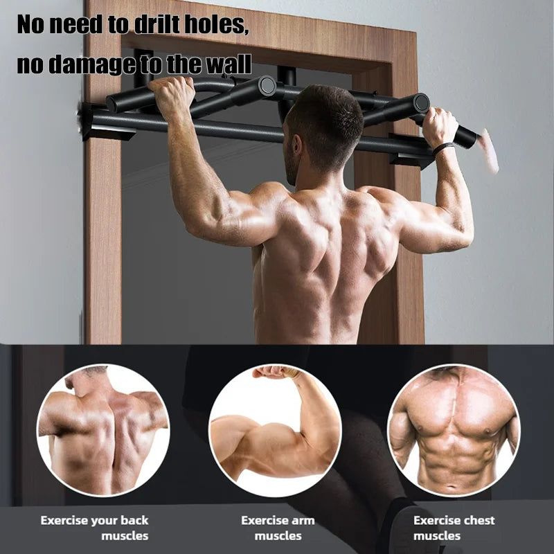 Türrahmen-Klimmzugstange, wandmontierte Klimmzugstange, Klimmzugstange, multifunktionale Liegestützstange, Heim-Fitnessgeräte für drinnen