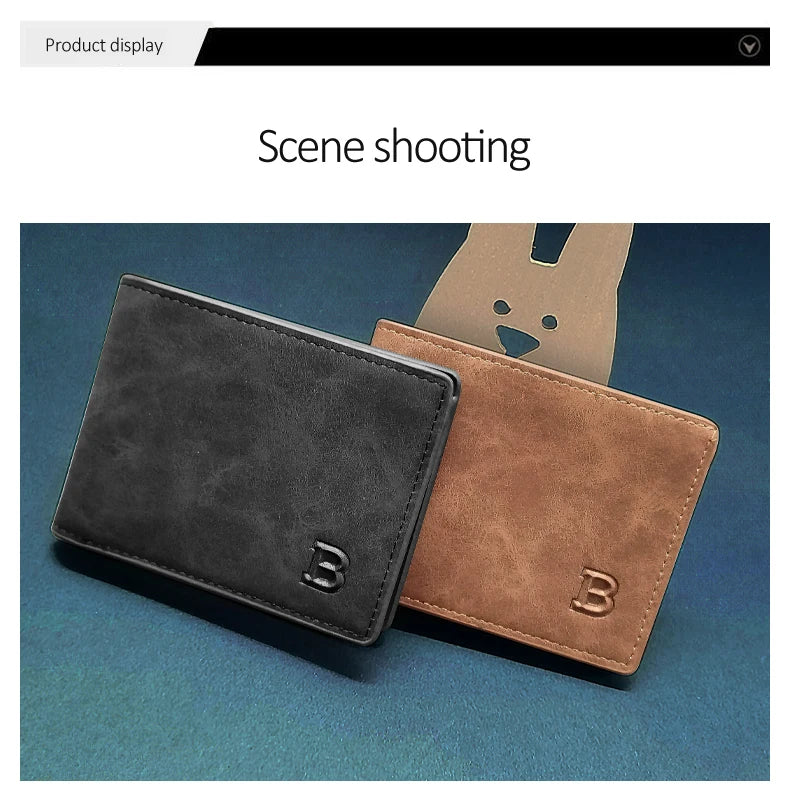 Nouveau Portefeuille Homme en Cuir PU Tendance 2022 avec Compartiment Monnaie Zippé Petit Porte-monnaie Slim Dollar Nouveau Design Portefeuille