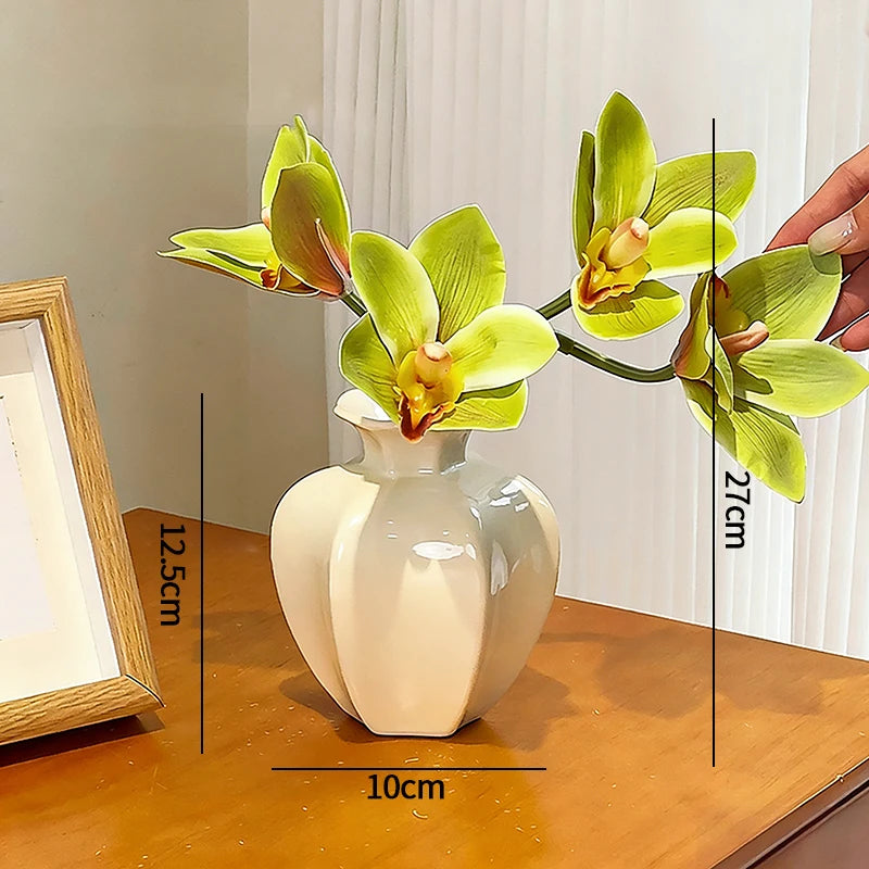 Vase à fleurs en céramique, Centre de table décoratif, Vase esthétique, Vases pour plantes hydroponiques, Ornement de bureau, Décoration d'intérieur