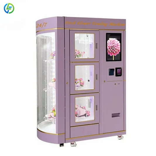 Customized Low-Energy Flower Vending Machine: Refrigerated, Wifi-Connected & Transparent Quality