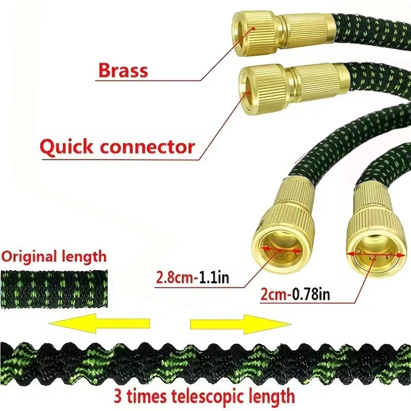Best Selling Flexible Garden Hose Adjustable High Pressure Car Wash Water Gun Double Latex Durable Irrigation Watering Pipe