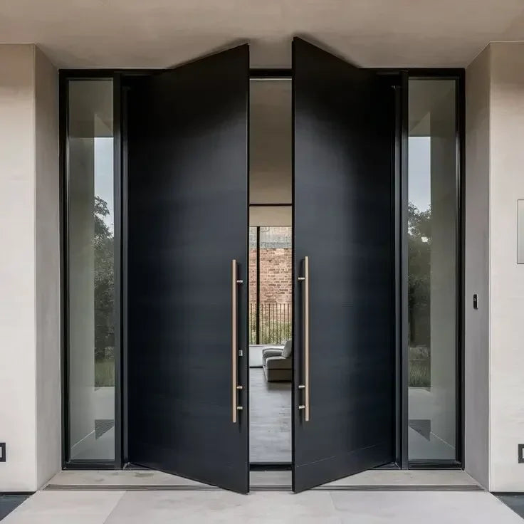 Simple Design Villa Entry Exterior Doors Hurricane Impact Revolving Doors Fire Proof Luxury Entrance Doors Residential Security